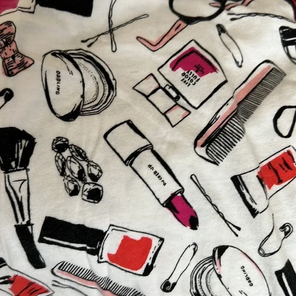 KATE SPADE makeup motif sleep shirt / Juniors Small (marked a XL) - Picture 3 of 4